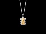 Star Wars™ Fine Jewelry The Jedi™ Master Diamond Rhodium Over Silver With 10k Gold Pendant 0.10ctw