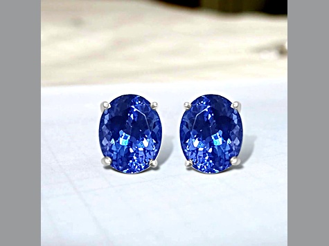 14K White Gold and Tanzanite Earrings 7.85ctw