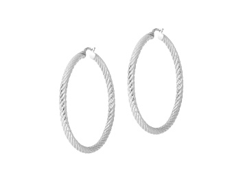2.75" Large Real 925 Sterling Silver Hoop Earrings pair Girls