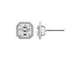 White Cubic Zirconia Platinum Over Sterling Silver Asscher Cut Earrings 4.30ctw