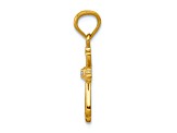10k Yellow Gold Diamond Accented Cross Pendant