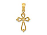 10k Yellow Gold Diamond Accented Cross Pendant