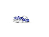 Rhodium Over Sterling Silver Marquise Tanzanite and White Zircon Ring 1.52ctw