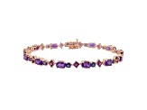 Purple African Amethyst 18k Yellow Gold Over Sterling Silver Bracelet