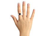 12x8mm Pear Shape Black Onyx Rhodium Over Sterling Silver Ring