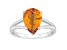 12x8mm Pear Shape Citrine Rhodium Over Sterling Silver Ring