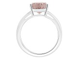 12x8mm Pear Shape Rose Quartz Rhodium Over Sterling Silver Ring