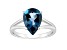 12x8mm Pear Shape London Blue Topaz Rhodium Over Sterling Silver Ring