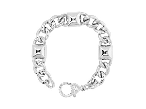 Judith Ripka Rhodium Over Sterling Silver Cairo Soft Link Bracelet