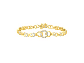 White Diamond 14K Yellow Gold Over Sterling Silver Bracelet 0.25ctw