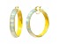 14K Yellow Gold Over Sterling Silver Large Iridescent Acrylic Hoops in Yellow