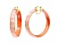 14K Yellow Gold Over Sterling Silver Large Iridescent Acrylic Hoops in Orange