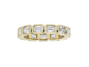 2.75ctw Lab Grown Emerald Cut Bezel Set Eternity Band in 14k Yellow Gold