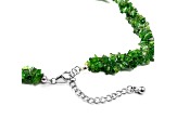 Chrome Diopside Beaded Sterling Silver Necklace 175.00ctw