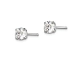 Sterling Silver Rhodium-plated 5mm Round CZ Stud Earrings