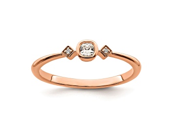 Picture of 14K Rose Gold Petite Cushion Diamond Ring 0.11ctw