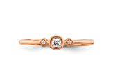 14K Rose Gold Petite Cushion Diamond Ring 0.11ctw