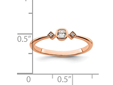 14K Rose Gold Petite Cushion Diamond Ring 0.11ctw