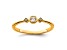 14K Yellow Gold Petite Cushion Diamond Ring 0.11ctw
