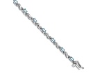 Rhodium Over 14k White Gold Diamond and Aquamarine Bracelet