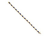 14k Yellow Gold and 14k White Gold with Rhodium Over 14k Yellow Gold Diamond and Sapphire Bracelet