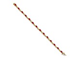 14k Yellow Gold and 14k White Gold with Rhodium Over 14k Yellow Gold Diamond and Ruby Bracelet