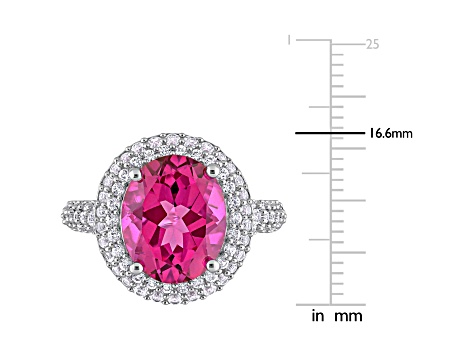 V3 Jewelry 18KT Gold Over Sterling Silver 2.75CT Real London Blue Topaz and White Topaz Halo Ring