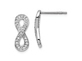 Rhodium Over 14k White Gold Diamond Infinity Stud Earrings