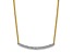 14K Yellow Gold Diamond Curved Bar 16 Inch with 2 Inch Extension Necklace