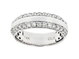 White Lab-Grown Diamond 14kt White Gold Mens Ring 1.00ctw