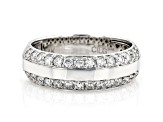 White Lab-Grown Diamond 14kt White Gold Mens Ring 1.00ctw