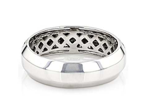 White Lab-Grown Diamond 14kt White Gold Mens Ring 1.00ctw