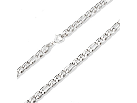 Invicta Jewelry Men's Polished Stainless Steel Figaro Chain