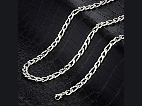 Invicta Jewelry Men's Polished Stainless Steel Figaro Chain