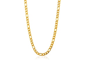 Invicta Jewelry Men's Polished Yellow Steel Figaro Chain Necklace (8mm) - 24"