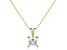 White Cubic Zirconia 14k Yellow Gold Pendant With Chain 1.00ctw