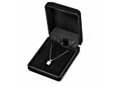 White Cubic Zirconia 14k Yellow Gold Pendant With Chain 1.00ctw