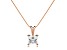 White Cubic Zirconia 14k Rose Gold Pendant With Chain 1.00ctw