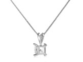 White Cubic Zirconia 14k White Gold Pendant With Chain 1.00ctw