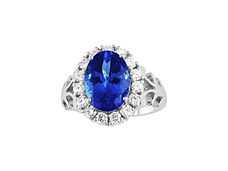 14K White Gold Tanzanite and Diamond Ring, 4.04ctw