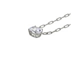 White Cubic Zirconia Rhodium Over Sterling Silver Paperclip Necklace 4.0ctw