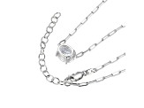 White Cubic Zirconia Rhodium Over Sterling Silver Paperclip Necklace 4.0ctw