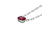 Red Lab Created Ruby Rhodium Over Sterling Silver Paperclip Necklace 2.60ctw