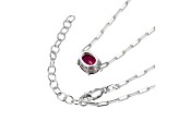 Red Lab Created Ruby Rhodium Over Sterling Silver Paperclip Necklace 2.60ctw