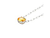 Yellow Cubic Zirconia Rhodium Over Sterling Silver Paperclip Necklace 4.08ctw