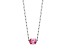 Pink Cubic Zirconia Rhodium Over Sterling Silver Paperclip Necklace 4.08ctw