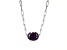 Purple Cubic Zirconia Rhodium Over Sterling Silver Paperclip Necklace 4.03ctw