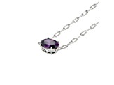 Purple Cubic Zirconia Rhodium Over Sterling Silver Paperclip Necklace 4.03ctw