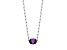 Lab Created Alexandrite Rhodium Over Sterling Silver Paperclip Necklace 2.35ctw