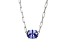 Blue Cubic Zirconia Rhodium Over Sterling Silver Paperclip Necklace 4.0ctw